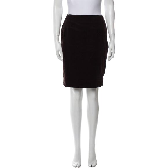 Louis Feraud Brown Corduroy Knee-Length Straight Pencil Skirt Size 10 - Picture 1 of 7
